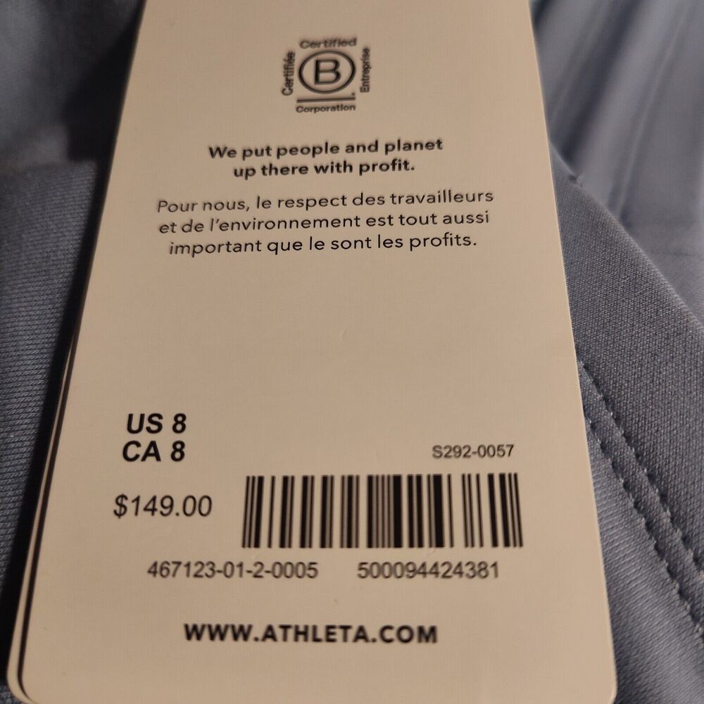 Athleta Apres Ski Jogger Heron Blue Winter Pants Quilted Size 8 NWT Warm Cozy - Picture 7 of 11
